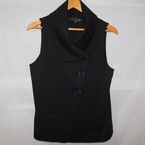 LIV by Habitat Womens Small Black Ponte Knit BROOKLYN  Asymmetrical Vest